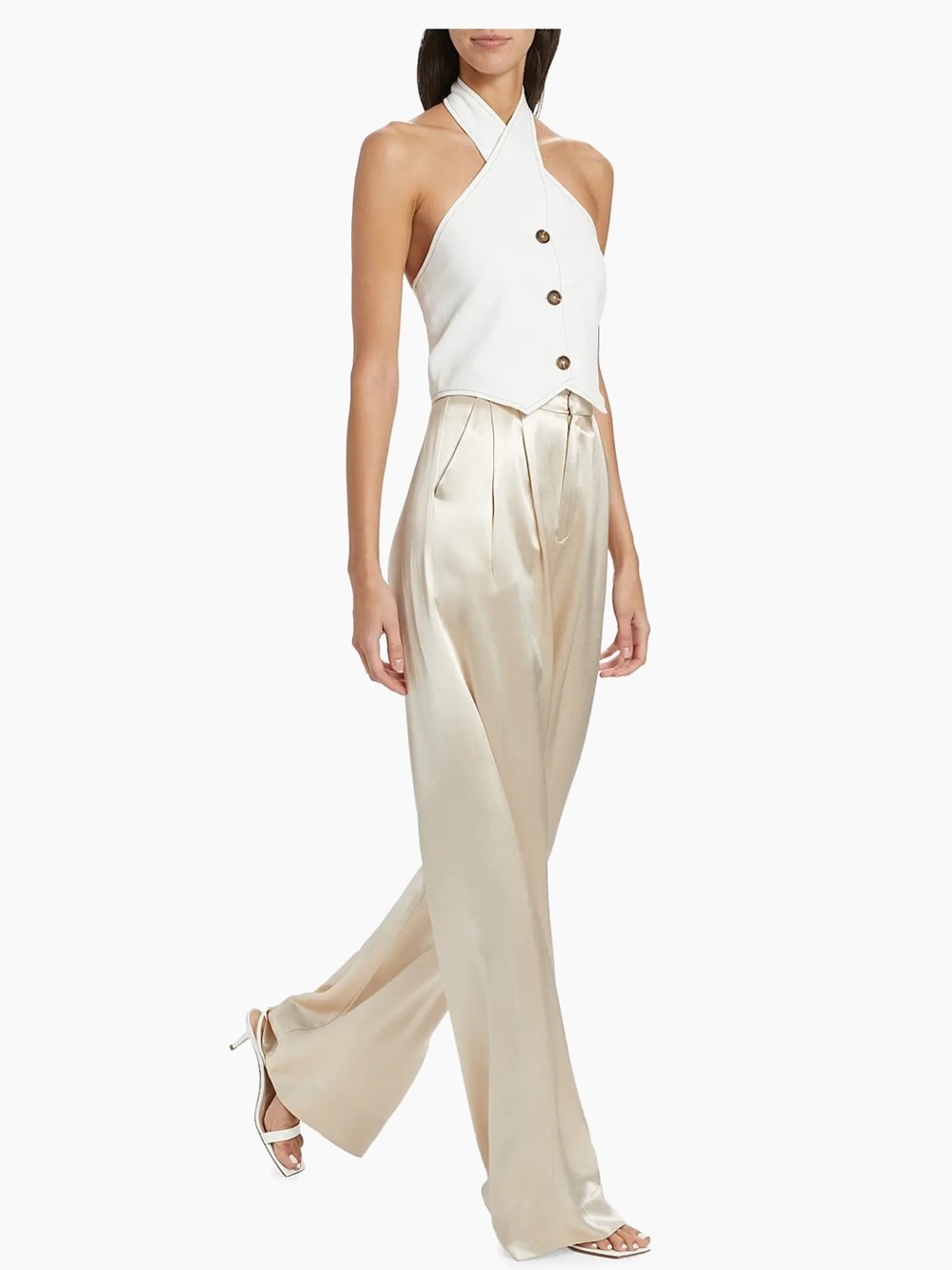 The Femm Carly Halter Button Down Vest